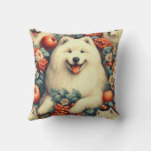 キュートSamoyedフローラ絵画ズ クッション (裏面)