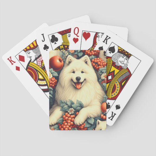 キュートSamoyedフローラ絵画ズ トランプ (裏面)