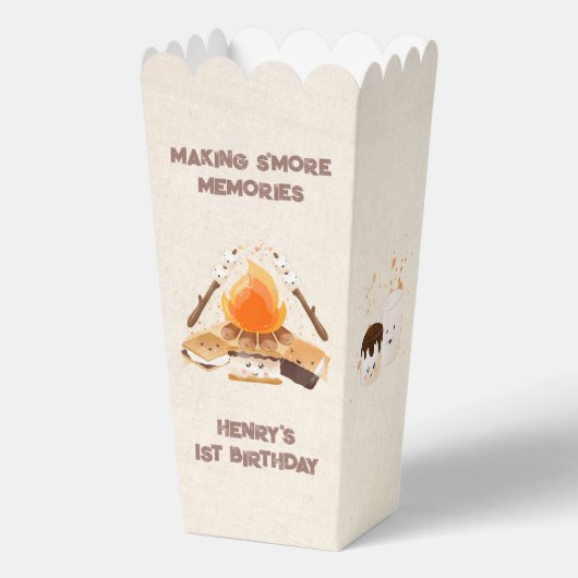 キュートS'moreキャンプファイア1stバースデーキャンピングポップコーン フェイバーボックス (裏面)