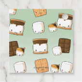 キュートS'mores Smoreバースデーパーティーありがとうグリーン フェイバータグ (裏面)