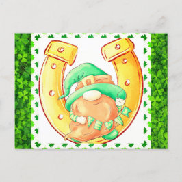 キュートSt patricks dayラッキー格言グリーンシャムロック ポストカード