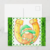 キュートSt patricks dayラッキー格言グリーンシャムロック ポストカード (正面/裏面)