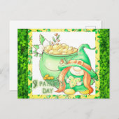 キュートSt patricks day格言ガールグリーンシャームロック ポストカード (正面/裏面)