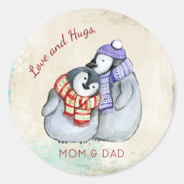 キュードルペンギンスクリスマスカスタム ラウンドシール