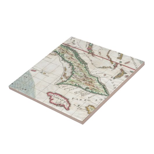 キューバおよびジャマイカ(1763年)のヴィンテージの地図 タイル (側面)