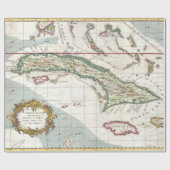 キューバおよびジャマイカ(1763年)のヴィンテージの地図 ラッピングペーパー (フラット)