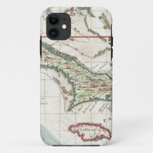 キューバおよびジャマイカ(1763年)のヴィンテージの地図 iPhone 11 ケース