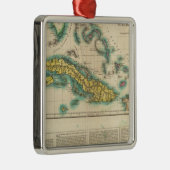 キューバおよびBahama島の地図 メタルオーナメント (右)