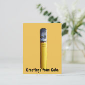 キューバからの挨拶、キューバの葉巻の写真 ポストカード (スタンド正面)