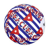 キューバとキューバの国旗あなたの名前とタイル 野球ボール (正面左)