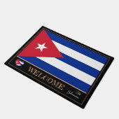 キューバとキューバの国旗の家のマット/スポーツ·ウェルカム ドアマット (アングル)