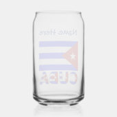 キューバとキューバ国旗のライトブルーパーソナライズされた ガラス缶 (裏面)