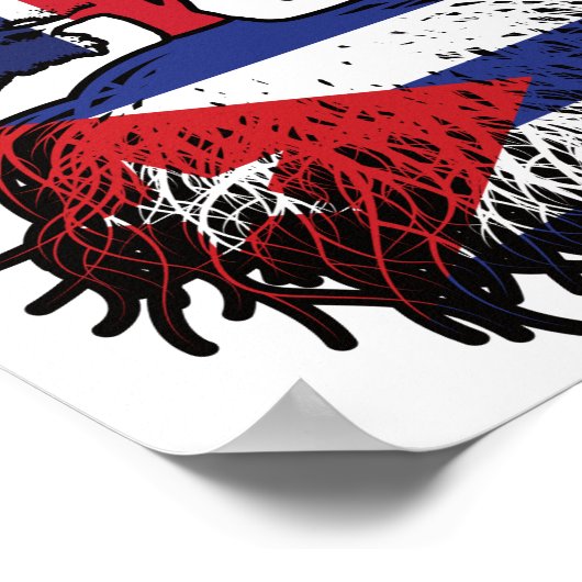 キューバのイギリスの木のルーツ国旗 ポスター (角)