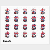 キューバのイギリスの木のルーツ国旗 ラウンドシール (シート)