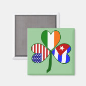 キューバのシャムロックグリーン背景 マグネット (正面/裏面)