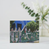 キューバのタイル張りのフェンス人魚アート ポストカード (スタンド正面)