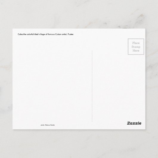 キューバのタイル張りのフェンス人魚アート ポストカード (裏面)