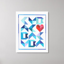 キューバのハート引き伸ばしキャンバス印刷 キャンバスプリント