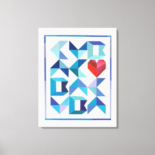 キューバのハート引き伸ばしキャンバス印刷 キャンバスプリント (正面)