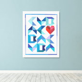 キューバのハート引き伸ばしキャンバス印刷 キャンバスプリント (インサイチュ (ウッドフロア))