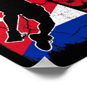 キューバのバスケットボール選手キューバ国旗のバスケットボールファン ポスター (角)