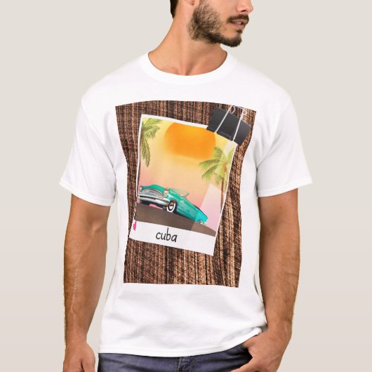 キューバのビンテージカーの写真の旅行ポスター Tシャツ (正面)