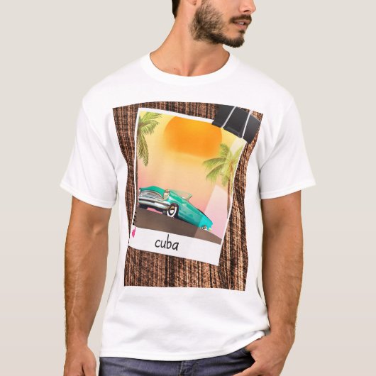 キューバのビンテージカーの写真の旅行ポスター Tシャツ (正面)