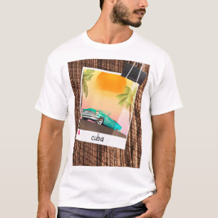 キューバのビンテージ車の写真旅行ポスター。 Tシャツ