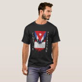 キューバのペルー国旗が引き裂かれたキューバ・ペルー Tシャツ (正面フル)