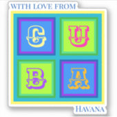 キューバのモダンカラフルシール シール (正面)