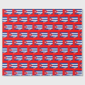 キューバのラッピング紙、赤クリスマス、キューバ国旗の愛国者 ラッピングペーパー (フラット)