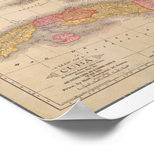 キューバのヴィンテージポスターマップ ポスター (角)