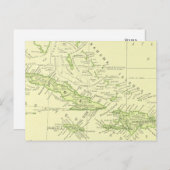 キューバのヴィンテージ地図, カリブ海諸島 & バハマ ポストカード (正面/裏面)