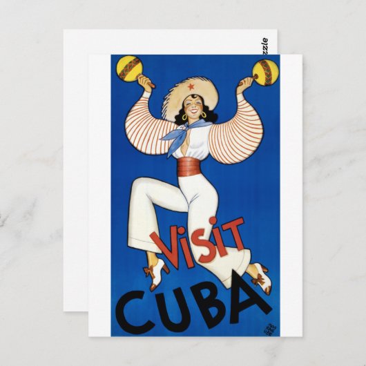 キューバのヴィンテージ旅行のポスターが復活 ポストカード (正面/裏面)