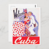 キューバのヴィンテージ旅行ポストカードへようこそ ポストカード (正面/裏面)