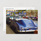 キューバの古いコンバーチブルカーハバナ ポストカード (正面/裏面)