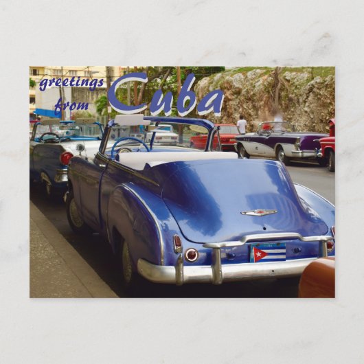 キューバの古いコンバーチブルカーハバナ ポストカード (正面)