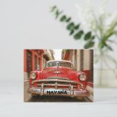 キューバの古いハバナの通りでカーレース ポストカード (スタンド正面)