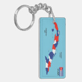 キューバの国の政治地図の旗 キーホルダー (正面左)