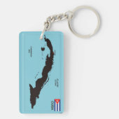 キューバの国の政治地図の旗 キーホルダー (裏面)