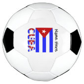 キューバの国旗 カスタマイズ名 ライトブルー サッカーボール (回転)