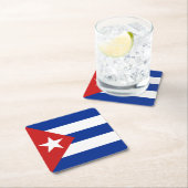 キューバの国旗 スクエアペーパーコースター (インサイチュ)