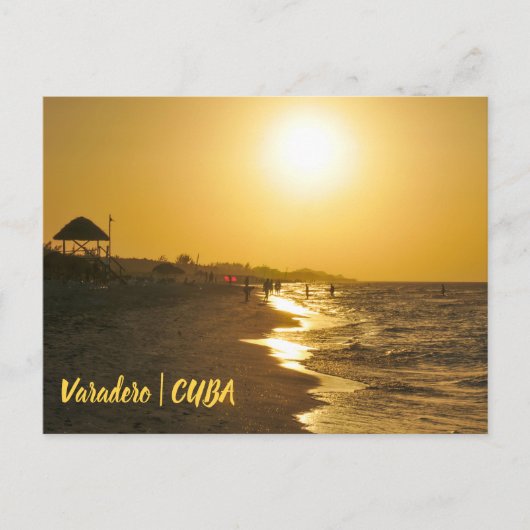 キューバの夕日 ポストカード (正面)