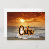 キューバの夕日 ポストカード (正面/裏面)