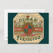 キューバの完璧たばこラベル用の葉巻の広告 ポストカード (正面/裏面)