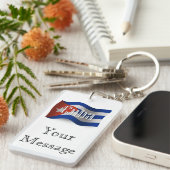 キューバの振る旗 キーホルダー (正面右)