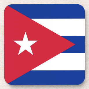 キューバの旗が付いている堅いプラスチックコースター コースター
