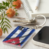 キューバの旗の生地 キーホルダー (正面右)