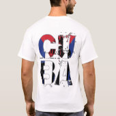 キューバの旗をモダンにアレンジしたホワイトTシャツ Tシャツ (裏面)
