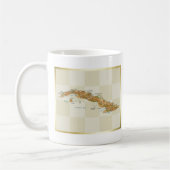 キューバの旗 + 地図のマグ コーヒーマグカップ (左)